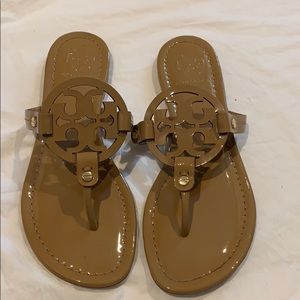 Tan patent Tory Burch Miller Sandal
